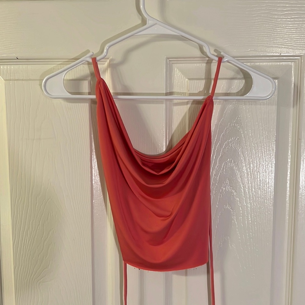 Pink satin top